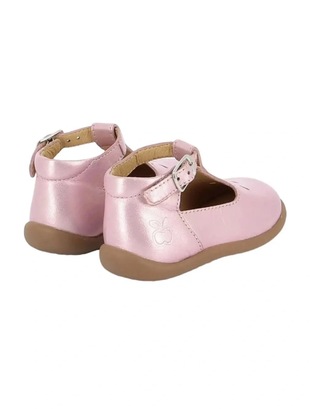Pom D'Api Pink Mary Jane Baby Walker Shoes